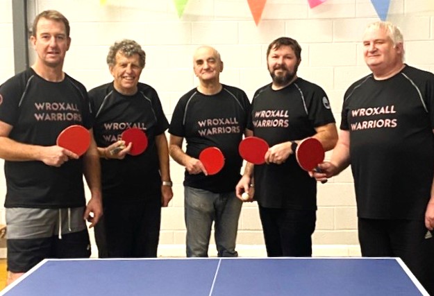 WROXALL WARRIORS GO JOINT TOP OF ISLE OF WIGHT TABLE TENNIS DIV 3