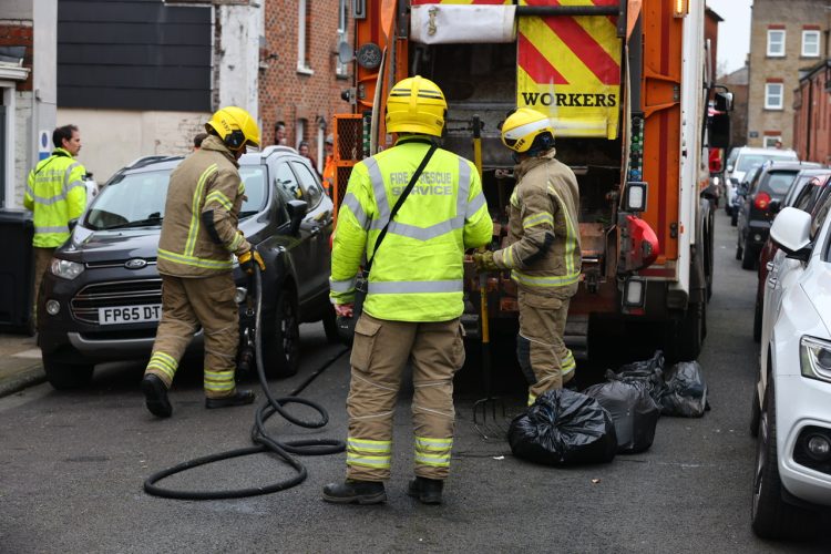 SMOULDERING BIN LORRY SEES FIREFIGHTERS RESPOND TO CENTRAL NEWPORT