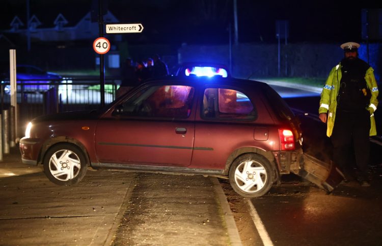 2 MALES FLEE SCENE OF MICRA CRASH ON THE OUTSKIRTS OF NEWPORT