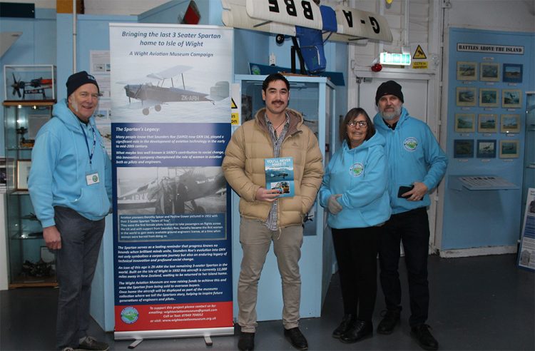 WIGHT AVIATION MUSEUM WELCOMES SON OF SPARTAN 3 SEATER OWNER TO THE ISLAND