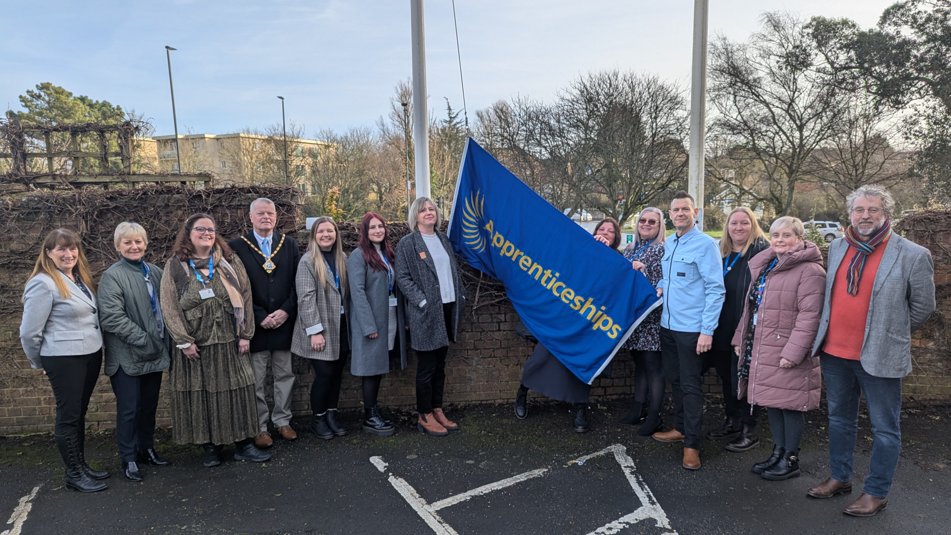 FLAG RAISING AT COUNTY HALL MARKS START OF 2025 APPRENTICESHIP WEEK