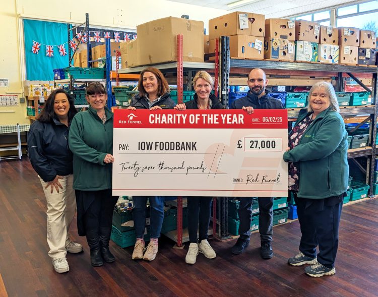 CHEQUE PRESENTATION MARKS RED FUNNEL’S CHARITY PARTNERSHIP WITH ISLE OF WIGHT FOODBANK