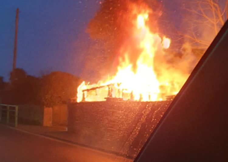 GARAGE UP IN FLAMES AS BLAZE BREAKS OUT IN SHANKLIN