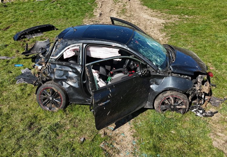 DRIVER ESCAPES SERIOUS INJURY AS CAR CAREERS OFF MILITARY ROAD AT COMPTON