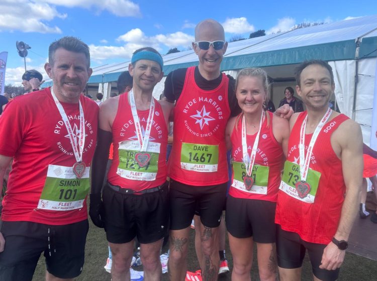 TRIPLE ENGLAND SELECTION FOR RYDE HARRIERS AT FLEET HALF MARATHON
