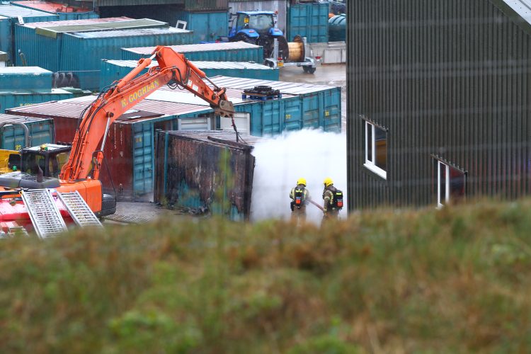 UPDATED: FIREFIGHTERS TACKLING CONTAINER FIRE IN YARD NEAR ARRETON