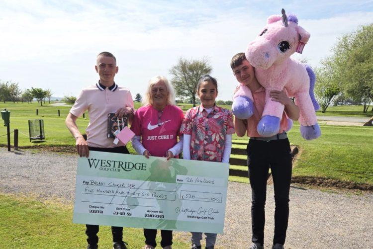 WESTRIDGE GOLF CLUB RAISE OVER £600 FOR BREAST CANCER UK