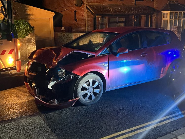 HEAVY DAMAGE AS CAR SMASHES INTO PARKED VEHICLES IN SHANKLIN TOWN CENTRE