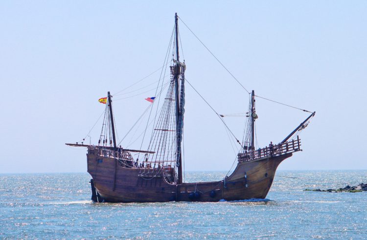 SPANISH GALLEON TO FIRE SALUTE OFF VENTNOR TO MARK ARMADA HERITAGE TRAIL LAUNCH