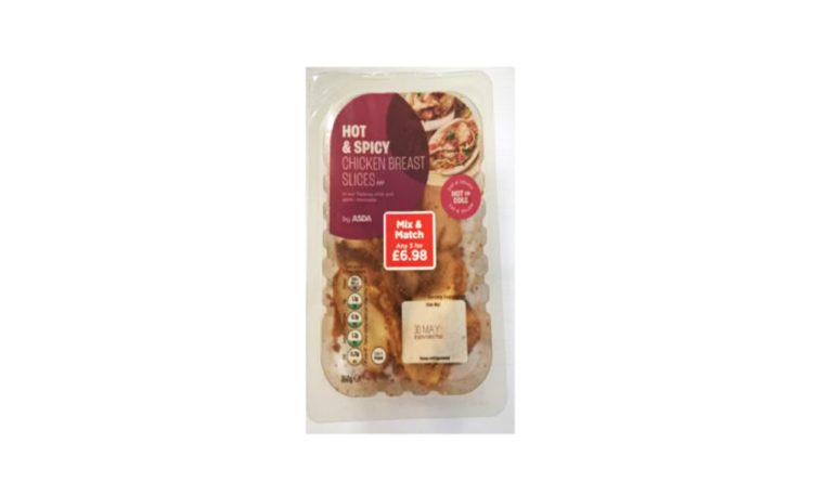ASDA RECALLS HOT & SPICY CHICKEN BREAST SLICES DUE TO INCORRECT USE-BY DATE