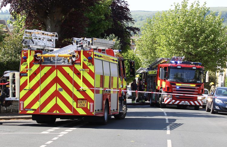 ROAD BLOCKED AS FIREFIGHTERS TACKLE PROPERTY FIRE IN SHANKLIN