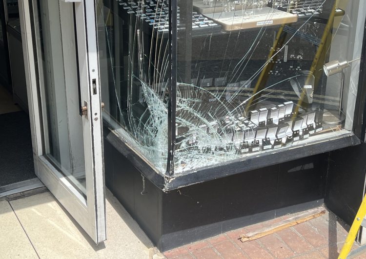 JEWELLERS, SHOPS AND CONTAINERS TARGETTED IN OVERNIGHT BURGLARY RAMPAGE