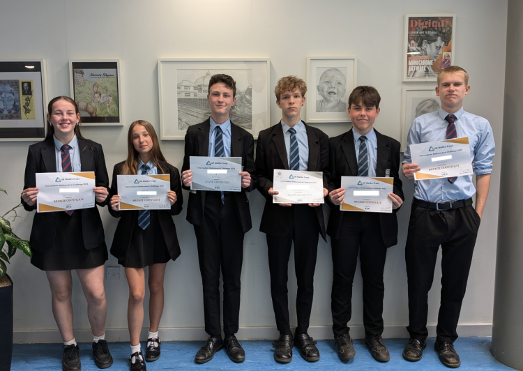 STUDENTS AT THE BAY CE SCHOOL CELEBRATE SUCCESS IN UKMT MATHS CHALLENGE