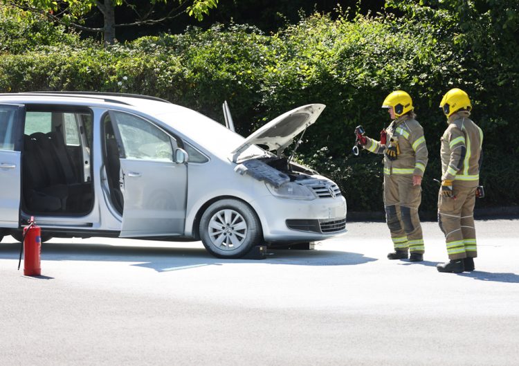 PETROL STATION CLOSED AS ENGINE BAY FIRE ERUPTS ON FORECOURT