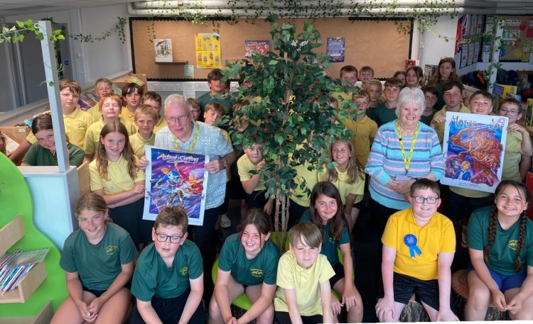 CHILDREN CELEBRATE NEW SCHOOL LIBRARY WITH LOCAL AUTHOR VISIT