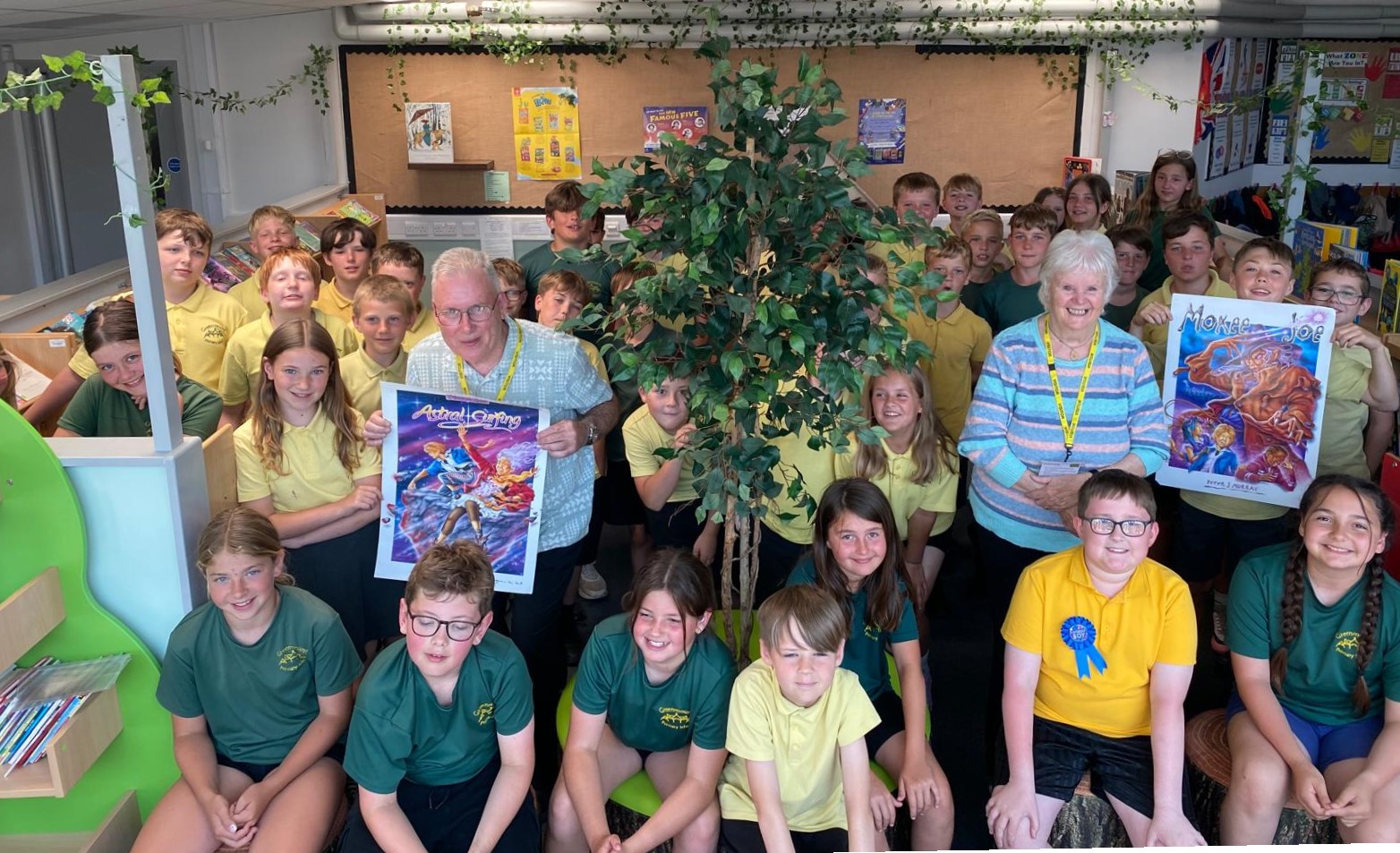 CHILDREN CELEBRATE NEW SCHOOL LIBRARY WITH LOCAL AUTHOR VISIT