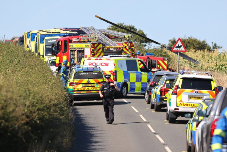 HELICOPTER CRASHES DOWN ONTO MAIN ROAD ON THE OUTSKIRTS OF SHANKLIN