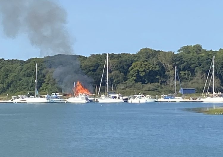 FIREFIGHTERS TACKLE UNDERGROWTH FIRE NEAR BOATYARD IN YARMOUTH