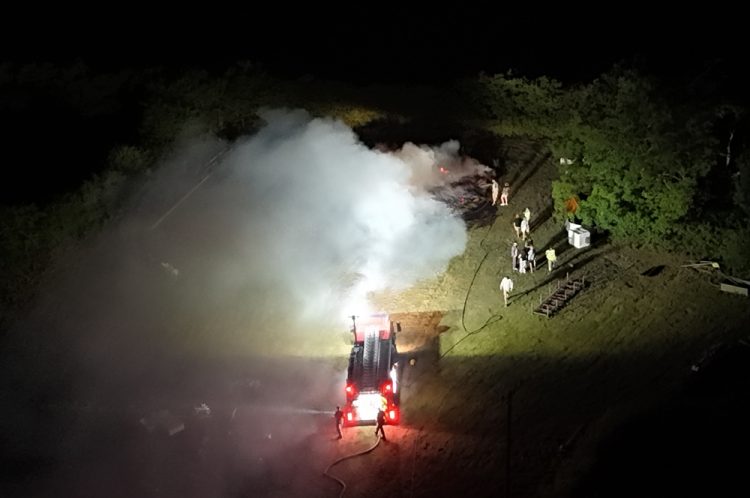 LATE-NIGHT GLOWING BONFIRE IN UPTON PUT OUT BY RYDE FIRE CREW