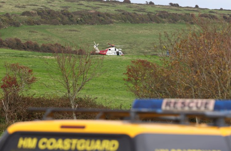 CASUALTY AIRLIFTED FROM REMOTE COASTAL PATH NEAR YAVERLAND
