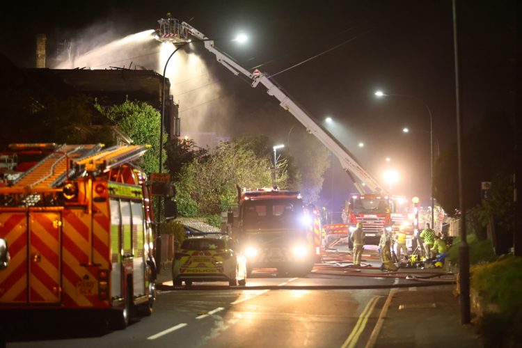 SMOKE BILLOWS AS DERELICT HOTEL BLAZE BREAKS OUT IN SANDOWN
