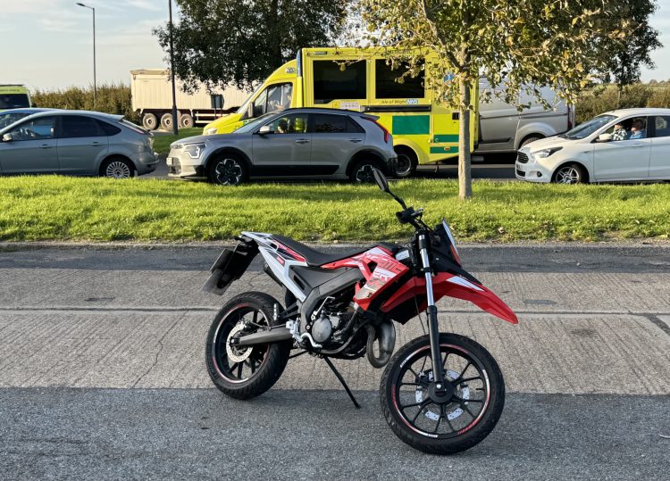 MOTORCYCLIST SUFFERS MINOR INJURIES IN RACECOURSE COLLISION