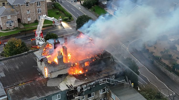 SMOKE BILLOWS AS DERELICT HOTEL BLAZE BREAKS OUT IN SANDOWN