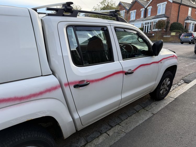 HALLOWEEN MISERY AS DEEPLY OFFENSIVE GRAFFITI DAMAGES CARS IN COWES