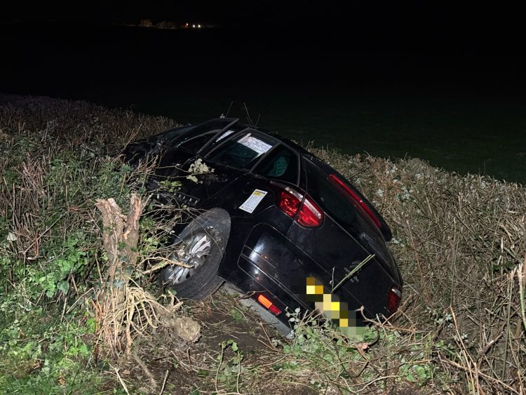 UPDATED: OCCUPANTS TRAPPED AS CAR CAREERS INTO FIELD IN DRAMATIC 2-CAR SMASH