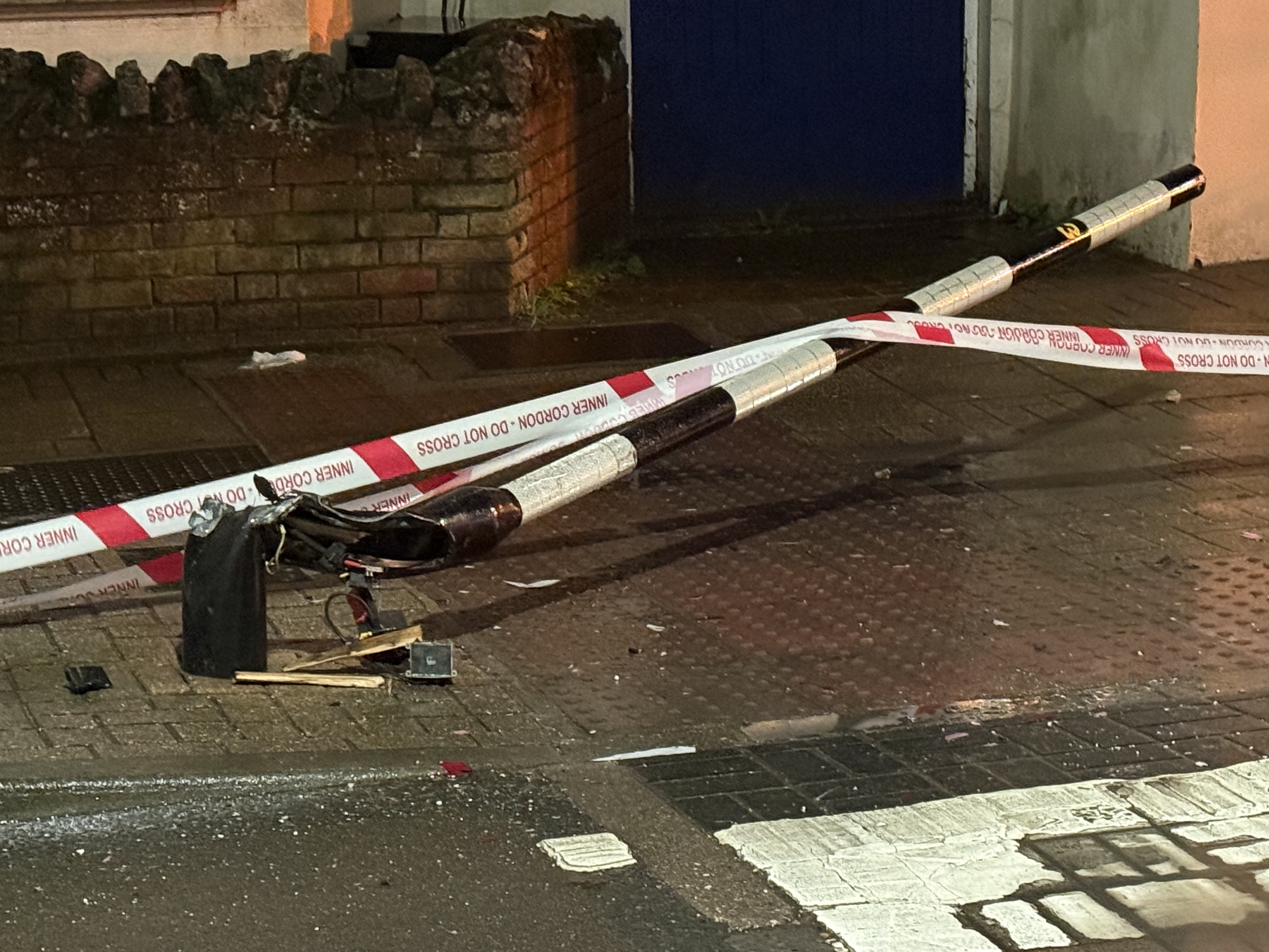 MUSTANG SMASHES INTO STREET FURNITURE AND PARKED CAR IN SANDOWN