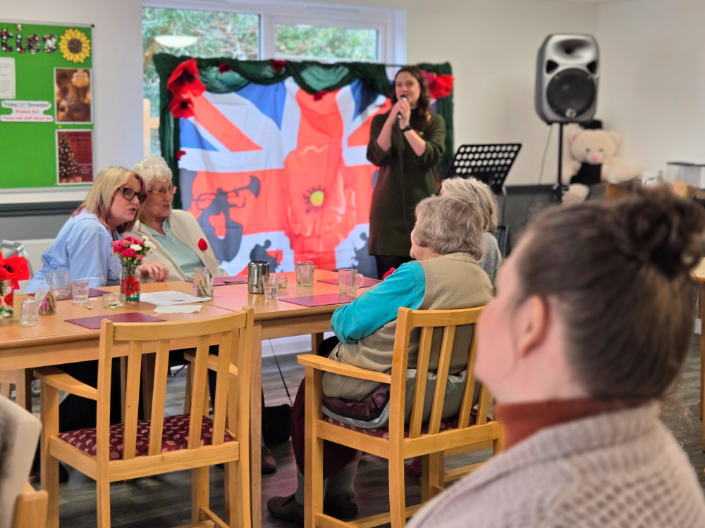 RESIDENTS AT THE GOULDINGS COMMEMORATE REMEMBRANCE DAY WITH MUSIC AND MEMORIES