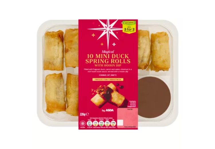 ASDA RECALLS MINI DUCK SPRING ROLLS AFTER USE-BY DATE PRINTED A MONTH TOO LATE