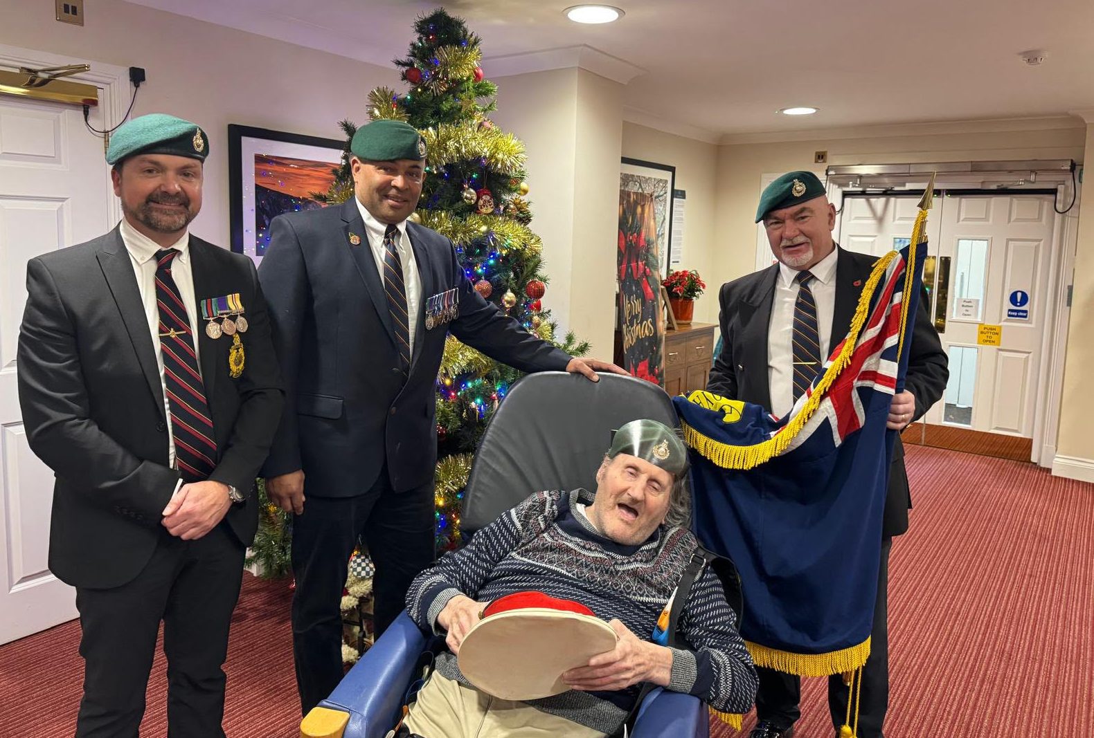ROYAL MARINE ASSOCIATION DELIVER CHRISTMAS GIFT TO VETERAN ANDY
