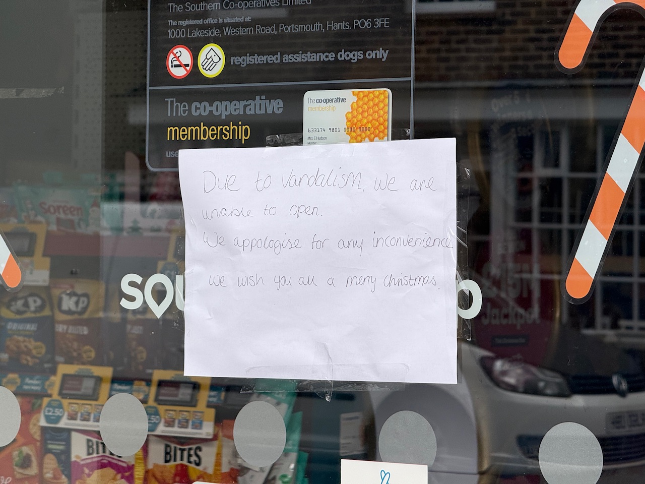 VANDALS GLUE LOCKS TO VILLAGE SHOP PREVENTING CHRISTMAS OPENING