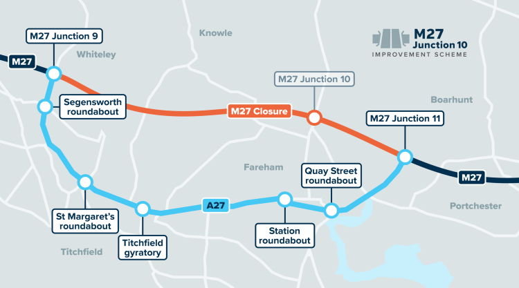 12-DAY CLOSURE OF M27 TO BRING ABOUT TRAVEL DISRUPTION FROM CHRISTMAS EVE