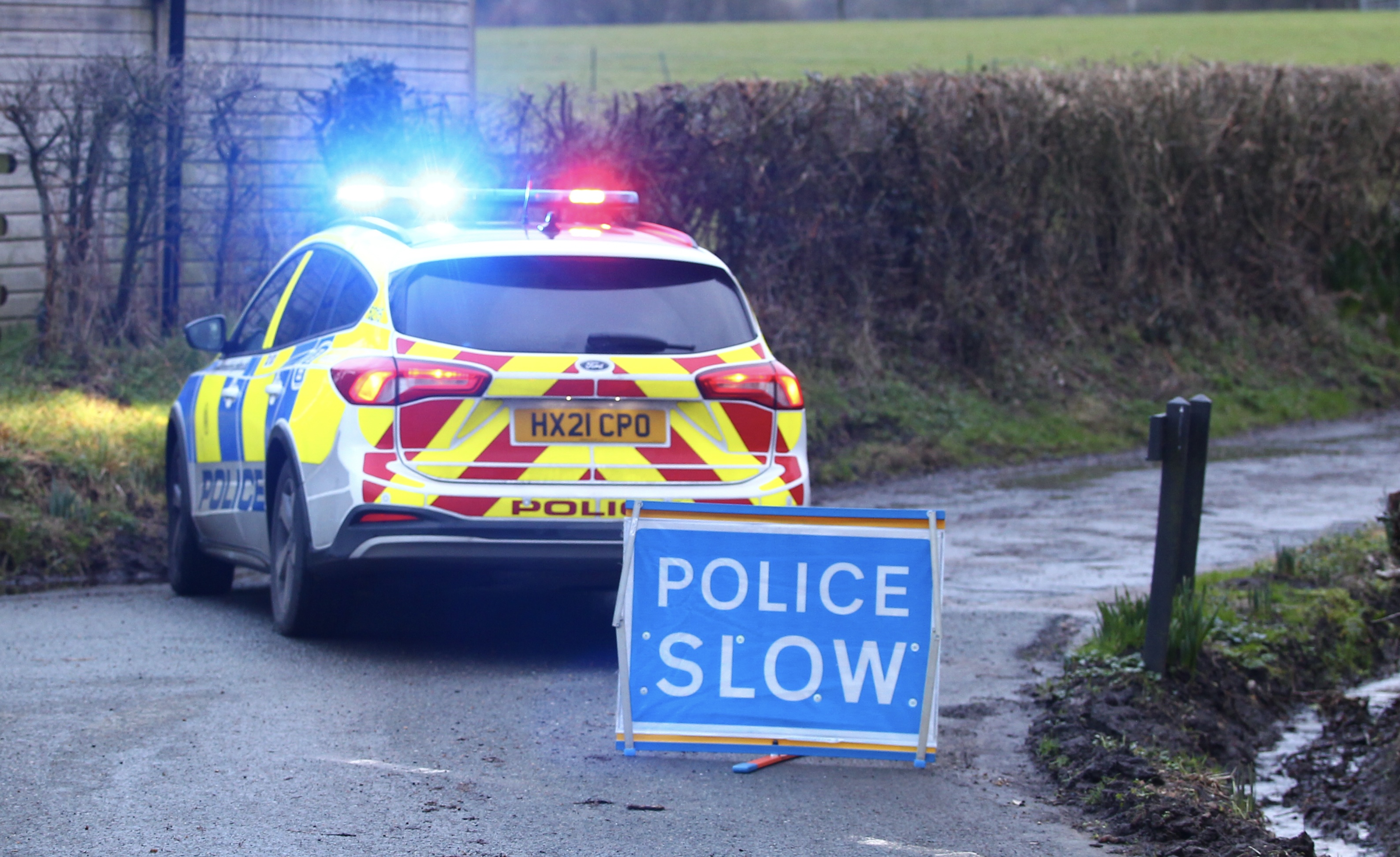 POLICE, FIRE AND PARAMEDICS CALLED TO CRASH ON NARROW RURAL ROAD