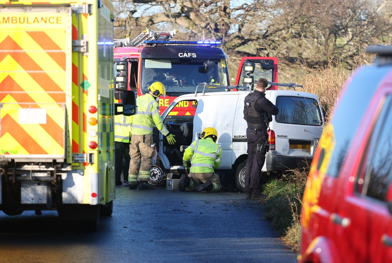 BLACK ICE CATCHES OUT VAN DRIVER ON RURAL LANE NEAR RYDE