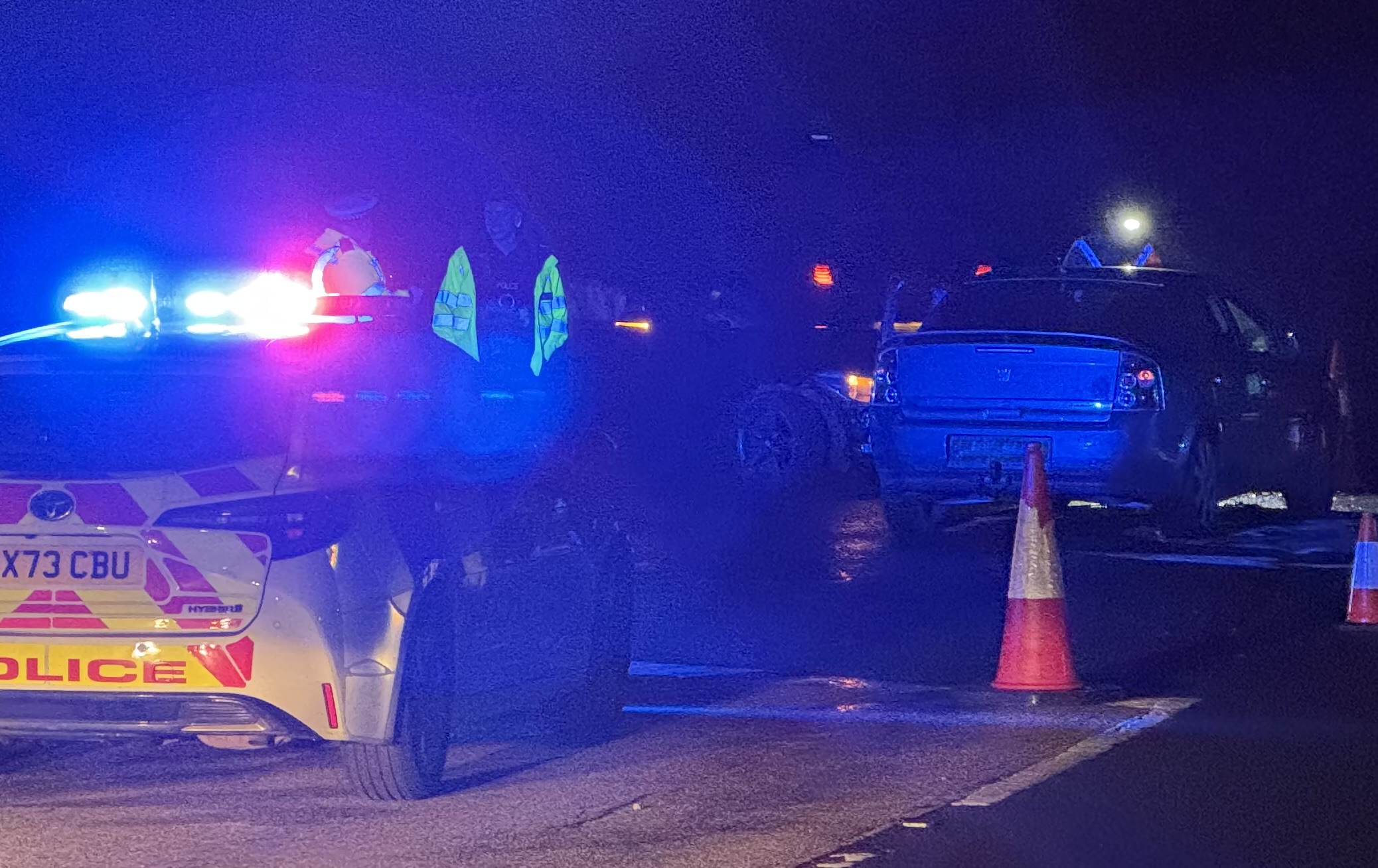 ROUNDABOUT CRASH AT WHITELEY BANK CAUSING DELAYS