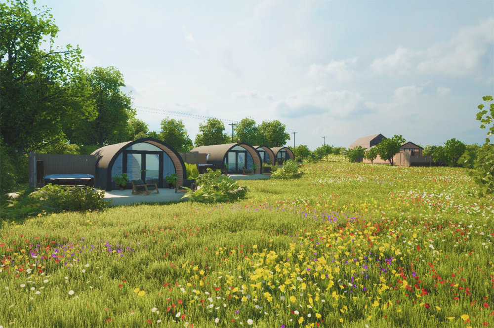 4 GLAMPING PODS AND SAUNA PLANNED FOR LAND OFF BRIDDLESFORD ROAD