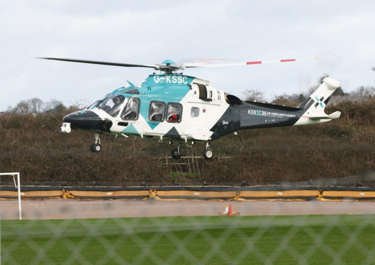 KENT AIR AMBULANCE SCRAMBLED TO AIRLIFT PATIENT FROM RYDE SPORTS STADIUM