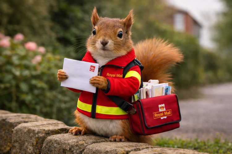 RED SQUIRRELS TRAINED TO DELIVER POST IN RURAL ISLE OF WIGHT TRIAL