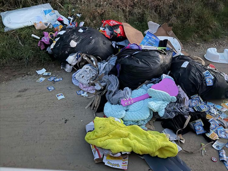 ISLANDERS ANGERED AFTER LARGE PILE OF RUBBISH DUMPED ON RURAL LANE IN GODSHILL