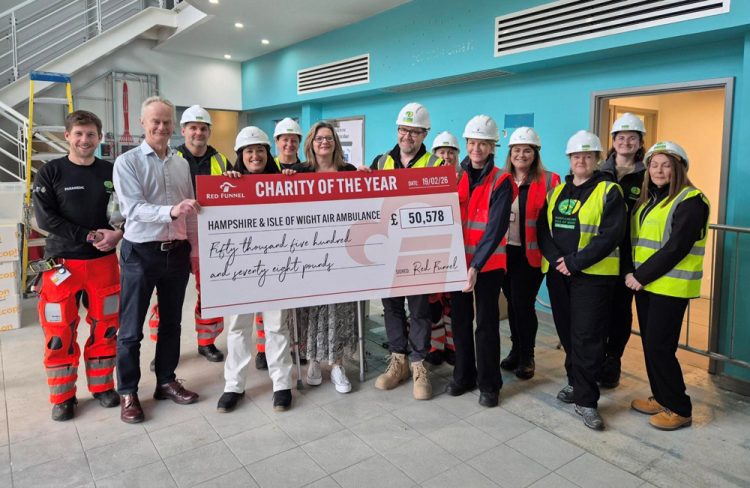 RED FUNNEL CUSTOMERS AND STAFF RAISE £50,000 FOR AIR AMBULANCE CHARITY PARTNER