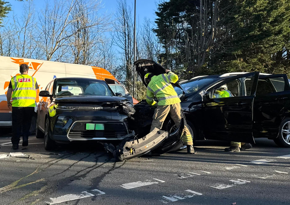 2-CAR MORNING SMASH BLOCKS MAIN ROAD INTO NEWPORT