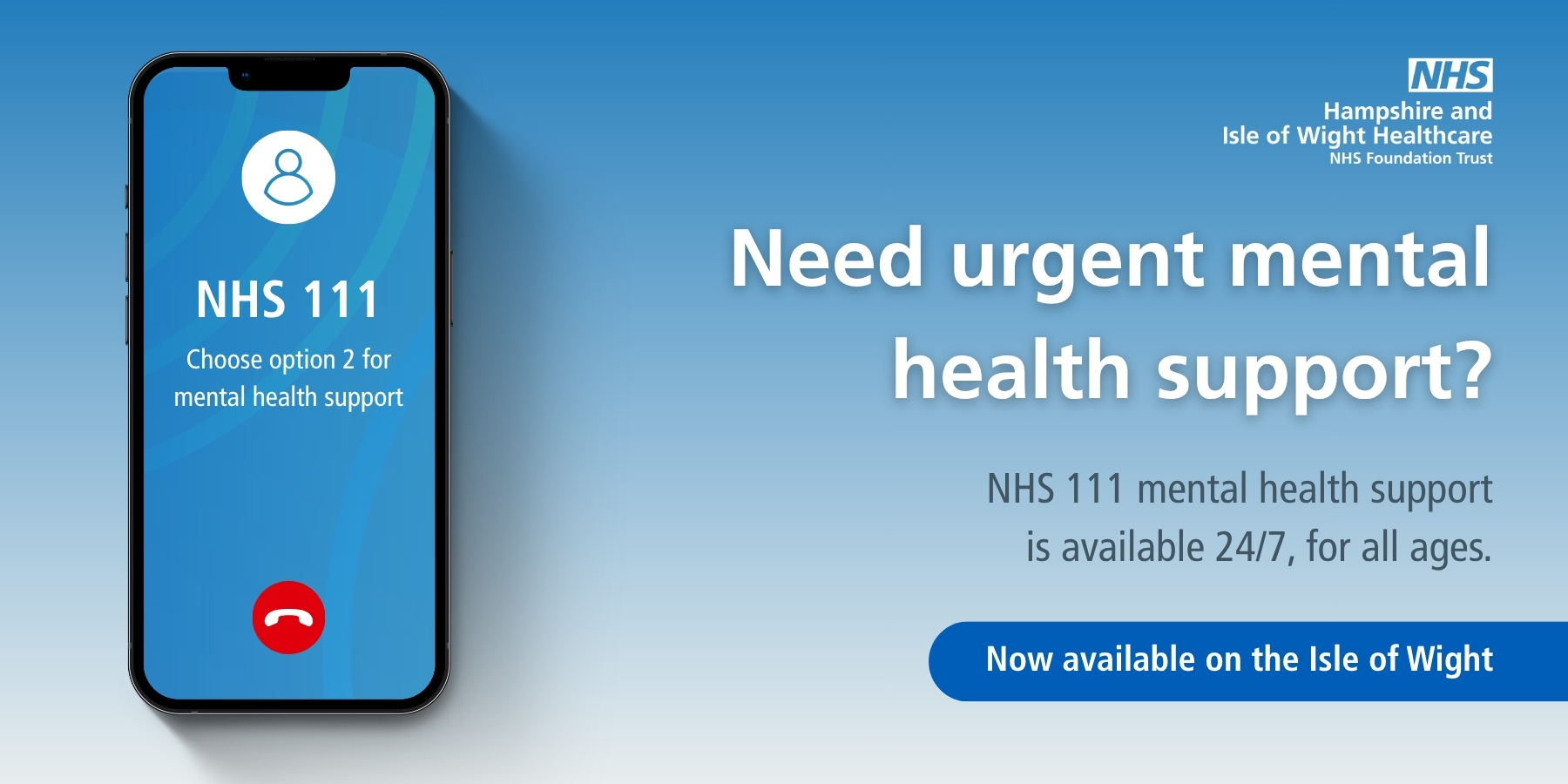 EASIER ACCESS TO MENTAL HEALTH HELP WITH NHS 111 ‘OPTION 2’ INTRODUCED