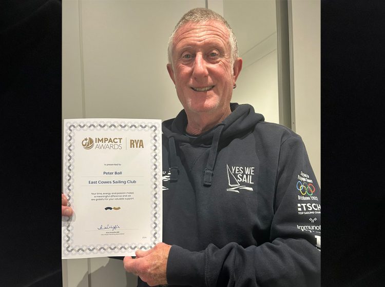 EAST COWES COMMODORE HONOURED WITH RYA GOLD IMPACT AWARD