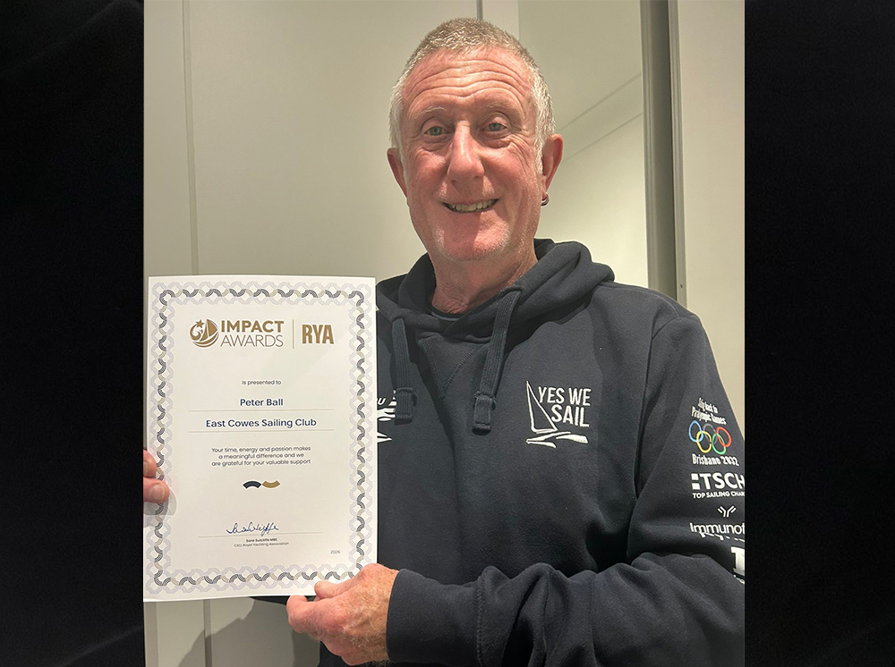 EAST COWES COMMODORE HONOURED WITH RYA GOLD IMPACT AWARD