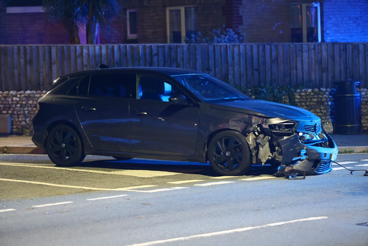 BROADWAY CLOSED AS MOTORCYCLE AND CAR COLLIDE AT SANDOWN JUNCTION