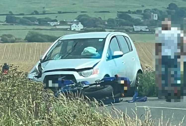 UPDATED: CAR AND BIKE CRASH CAUSES DELAYS ON MILITARY ROAD NEAR CHALE