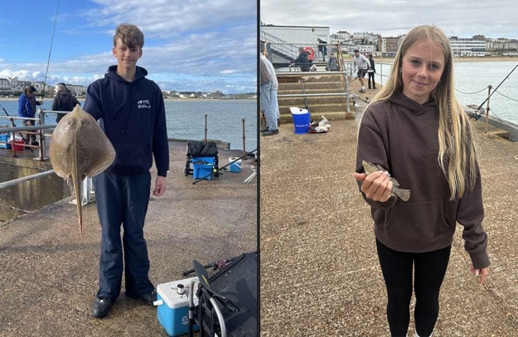 RAY, CONGER EEL AND SPIDER CRABS CAUGHT AS BAY SCHOOL STUDENTS COMPETE AT SANDOWN PIER